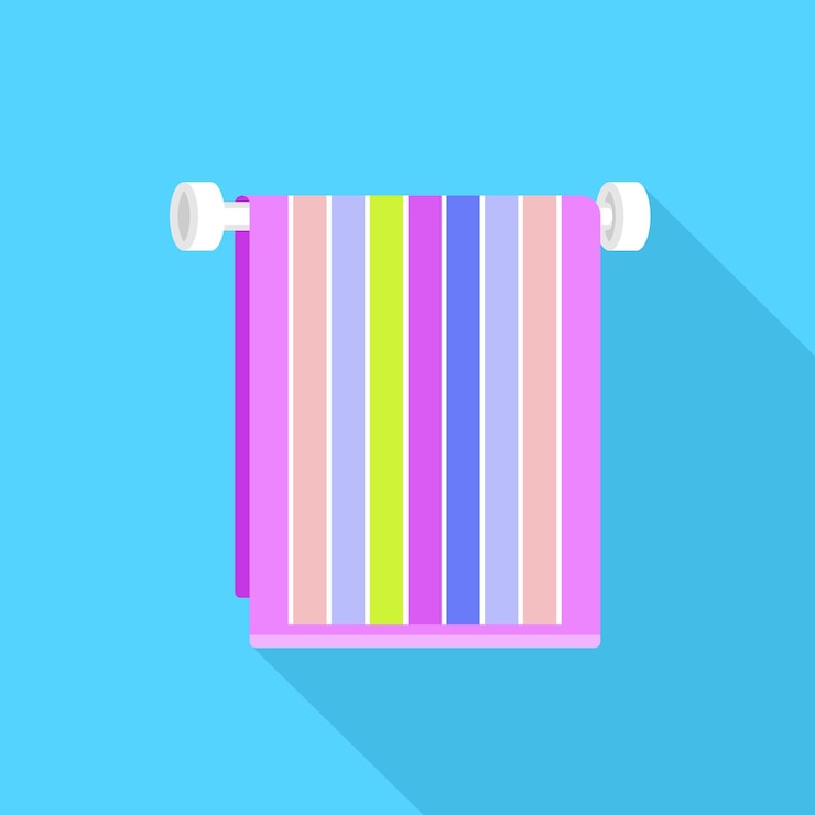 Vector icono de toalla de baño ilustración plana de icono de vector de toalla de baño para diseño web