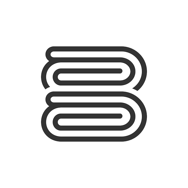 icono de toalla doblada en blanco y negro