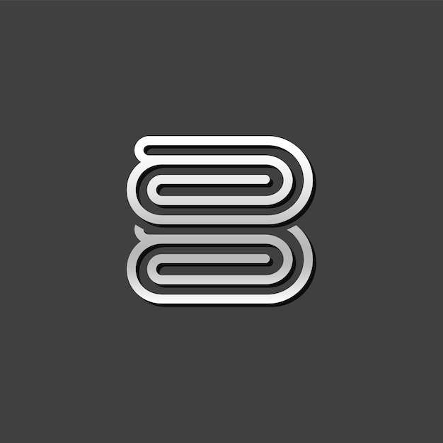 Icono de toalla plegada en estilo de color gris metálico Masaje de spa bienestar
