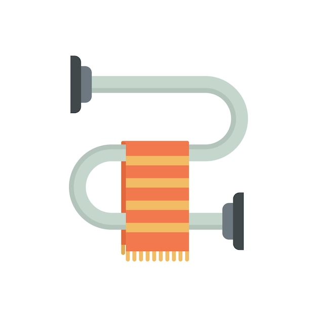 Icono de toallero calentado en caliente Ilustración plana del icono de vector de toallero calentado en caliente aislado sobre fondo blanco