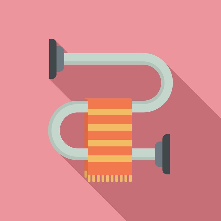 Vector icono de toallero calentado en caliente ilustración plana del icono de vector de toallero calentado en caliente para diseño web