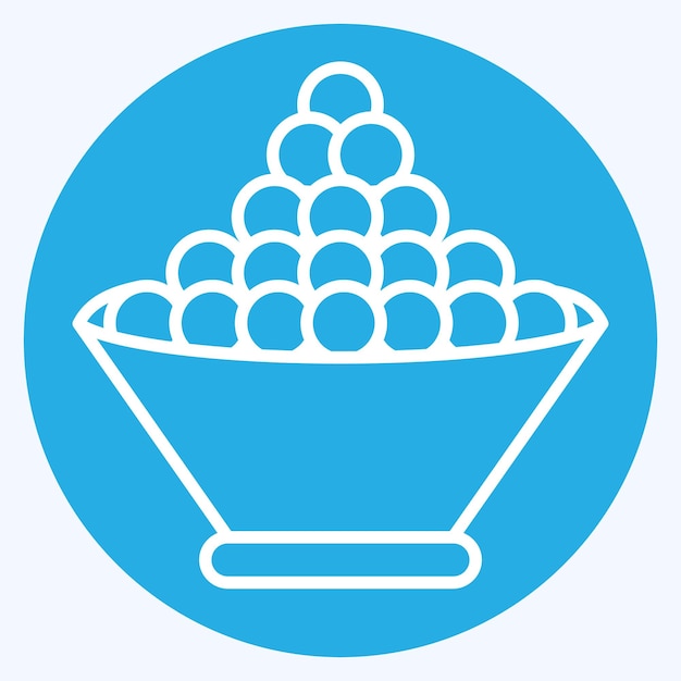 Icono Tobiko relacionado con el símbolo de Sushi estilo de ojos azules diseño simple editable