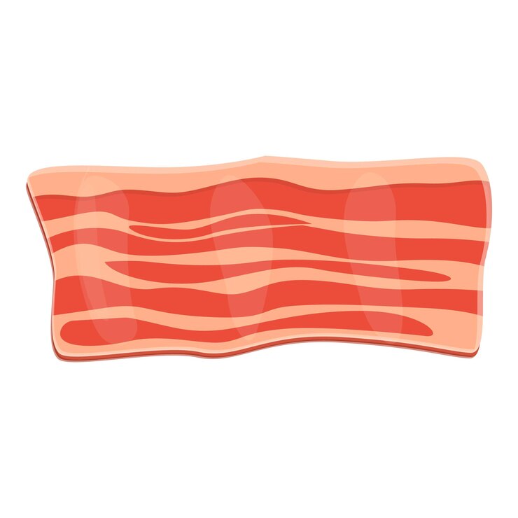 Icono de tocino ahumado Caricatura de icono de vector de tocino ahumado para diseño web aislado sobre fondo blanco