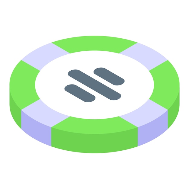 Icono de token Isométrico del icono de vector de token para diseño web aislado sobre fondo blanco