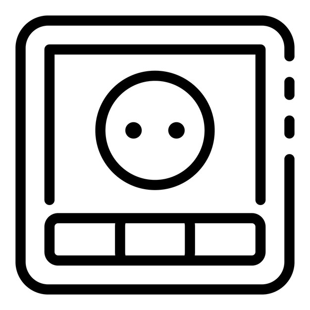 Icono de toma de corriente de botón Icono de vector de toma de corriente de botón de esquema para diseño web aislado sobre fondo blanco