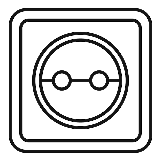 Icono de toma de corriente de cable Icono de vector de toma de corriente de cable de contorno para diseño web aislado sobre fondo blanco