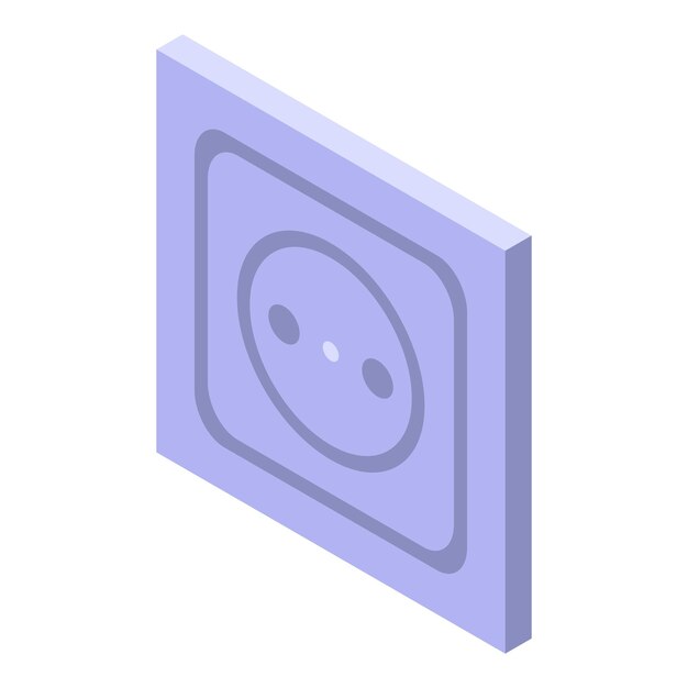 Icono de toma de corriente Isométrica del icono de vector de toma de corriente para diseño web aislado sobre fondo blanco