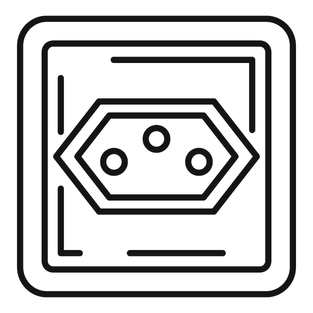 Icono de toma de corriente tipo j Icono de vector de toma de corriente tipo j de esquema para diseño web aislado sobre fondo blanco