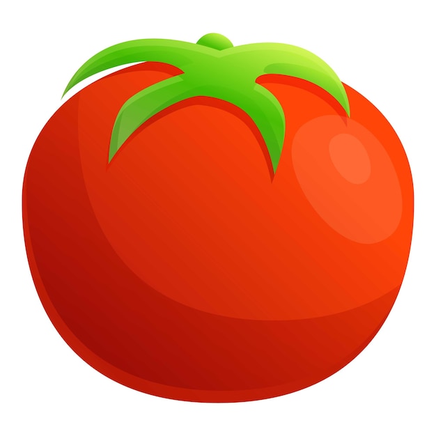 Icono de tomate ecológico de granja Caricatura de icono de vector de tomate ecológico de granja para diseño web aislado sobre fondo blanco