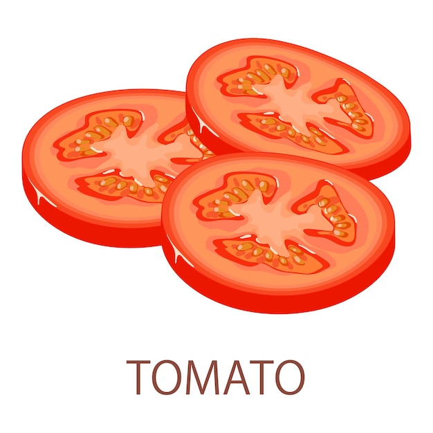 Icono de tomate Ilustración isométrica del icono de vector de tomate para web