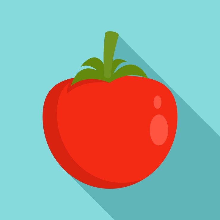 Vector icono de tomate ilustración plana del icono de vector de tomate para diseño web