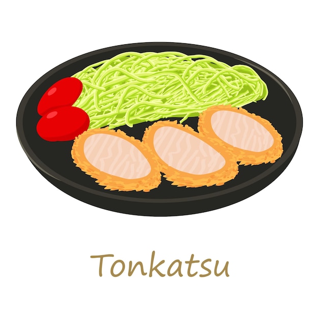 Icono de tonkatsu Ilustración de dibujos animados de icono de vector de tonkatsu para web aislado sobre fondo blanco
