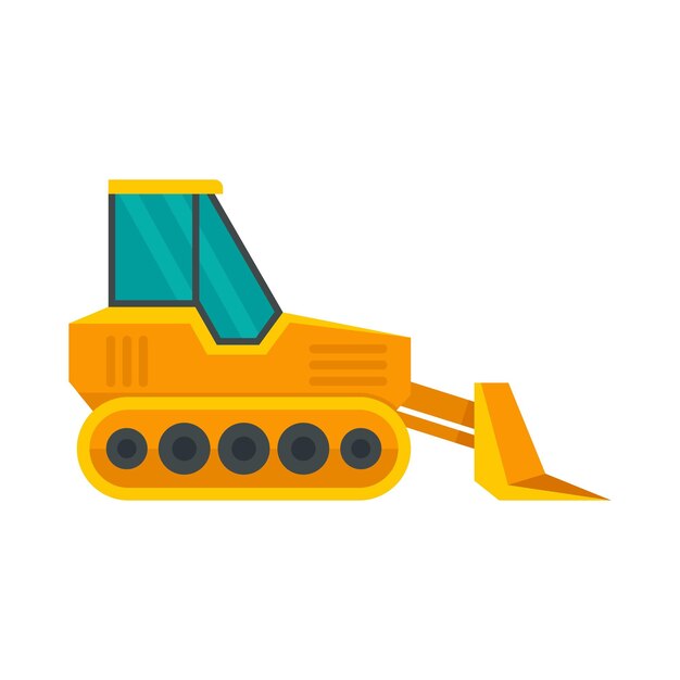 Icono de topadora frontal Ilustración plana del icono de vector de topadora frontal para diseño web