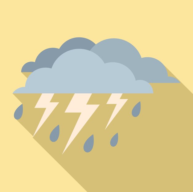 Icono de tormenta de lluvia ilustración plana del icono de vector de tormenta de lluvia para diseño web