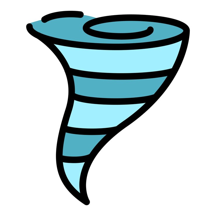 Vector el icono del tornado de la tormenta es el icono del vector del tornado del bosquejo, el color es el plano aislado.