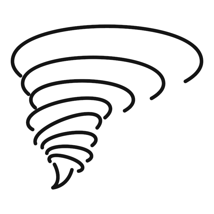 Vector icono de tornado twister icono de vector de tornado twister de contorno para diseño web aislado sobre fondo blanco