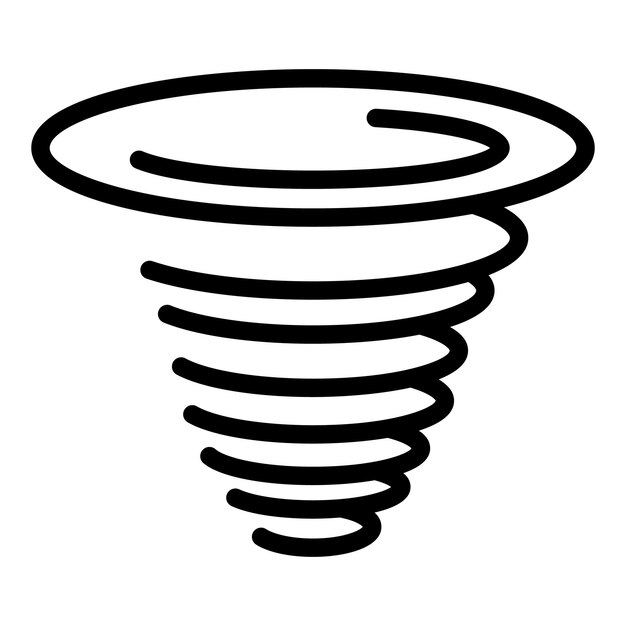 Icono de tornado de viento Icono de vector de tornado de viento de esquema para diseño web aislado sobre fondo blanco