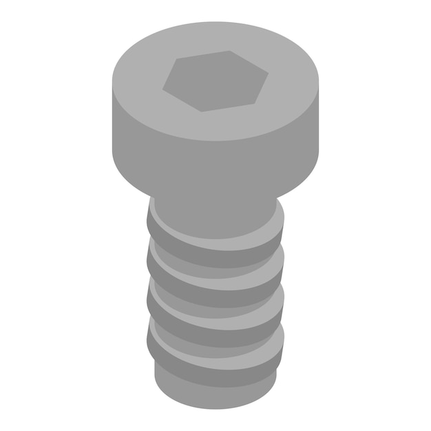 Icono de tornillo hexagonal Isométrico de icono de vector de tornillo hexagonal para diseño web aislado sobre fondo blanco