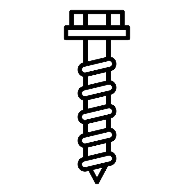 Icono de tornillo de techo Icono de vector de tornillo de techo de esquema para diseño web aislado sobre fondo blanco