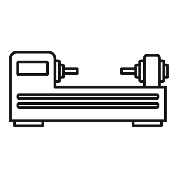 Icono de torno Cnc Contorno icono de vector de torno Cnc para diseño web aislado sobre fondo blanco