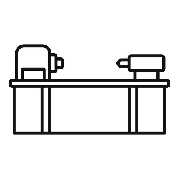 Icono de torno cortador Contorno icono de vector de torno cortador para diseño web aislado sobre fondo blanco