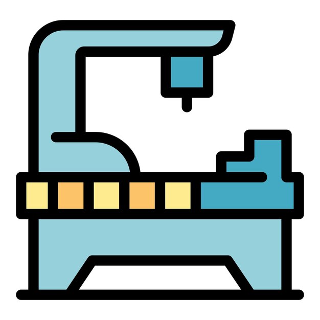 Icono de torno eléctrico Contorno torno eléctrico vector icono color plano aislado