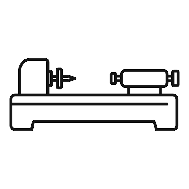 Icono de torno de fábrica Contorno icono de vector de torno de fábrica para diseño web aislado sobre fondo blanco