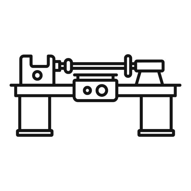 Icono de torno de trabajo Contorno icono de vector de torno de trabajo para diseño web aislado sobre fondo blanco