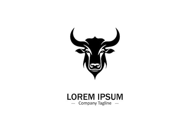 Ícono de toro fuerte con vector lleno de signo plano de vacaciones Ilustración del logotipo del símbolo