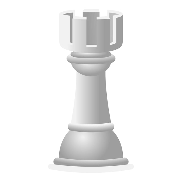 Icono de torre de ajedrez blanco Caricatura de icono de vector de torre de ajedrez blanco para diseño web aislado sobre fondo blanco