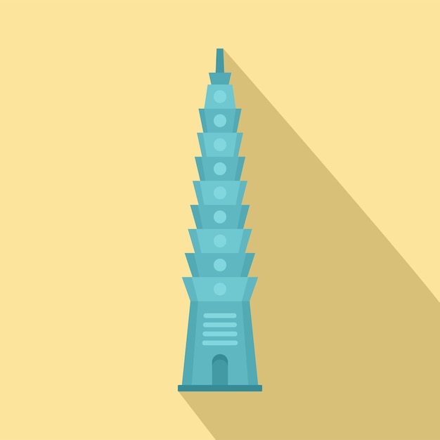 Icono de torre azul Ilustración plana del icono de vector de torre azul para diseño web