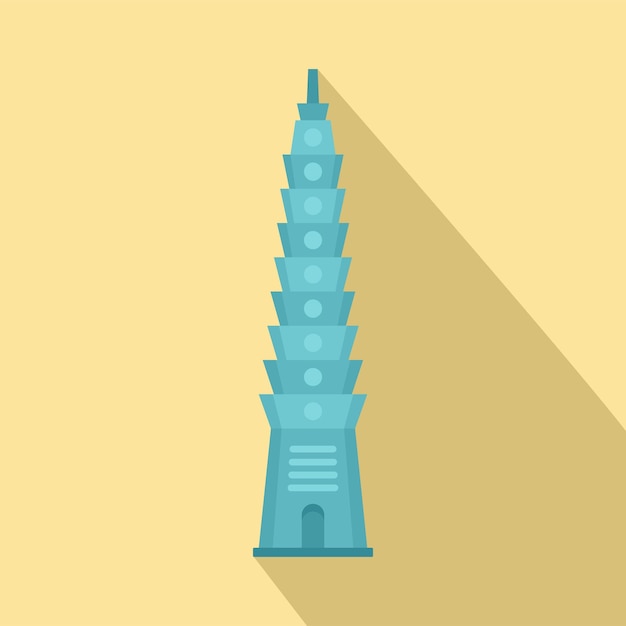 Vector icono de torre azul ilustración plana del icono de vector de torre azul para diseño web