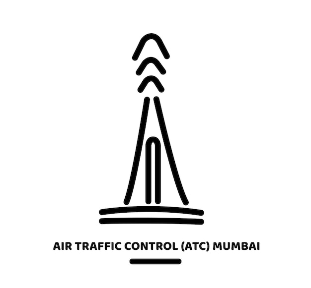 Vector el icono de la torre de control de tráfico aéreo de mumbai