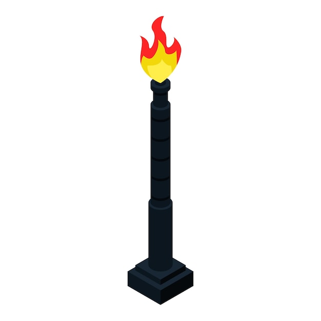Icono de torre derrick Isométrico de icono de vector de torre derrick para diseño web aislado sobre fondo blanco