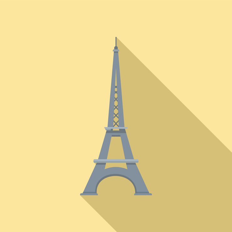 Vector icono de la torre eiffel francesa ilustración plana del icono de vector de la torre eiffel francesa para diseño web