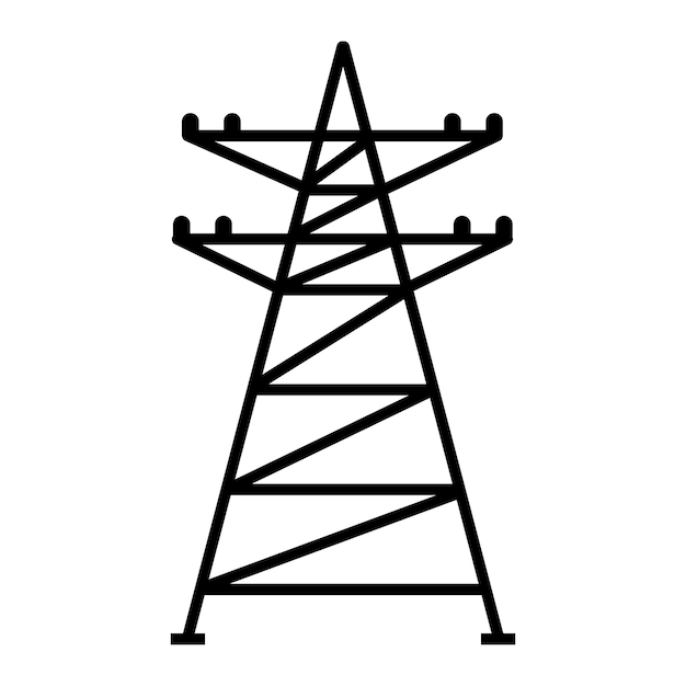 Icono de torre eléctrica Ilustración simple del icono de vector de torre eléctrica para diseño web aislado sobre fondo blanco