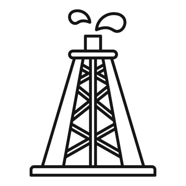 Icono de torre de perforación Icono de vector de torre de perforación de contorno para diseño web aislado sobre fondo blanco