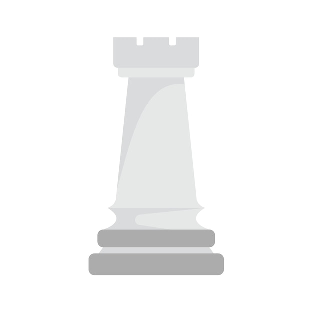 Icono de torre de pieza blanca Ilustración plana del icono de vector de torre de pieza blanca para diseño web