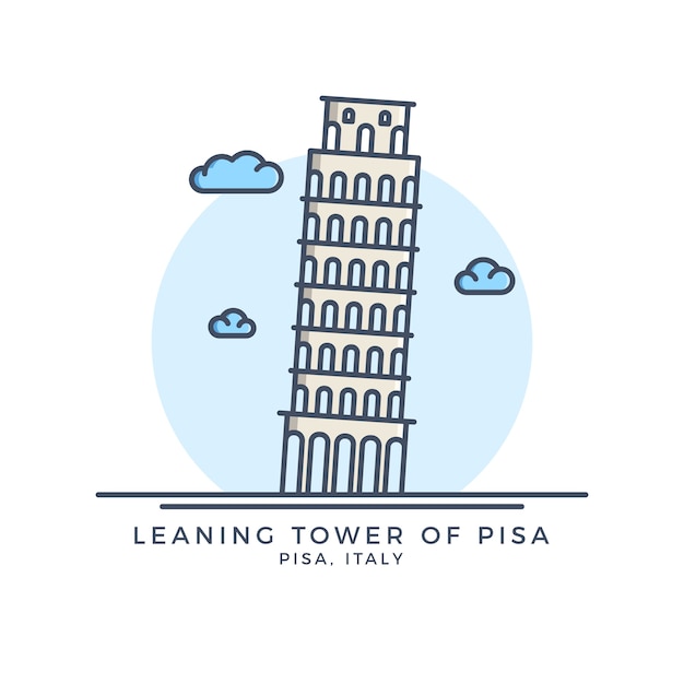 Vector icono de la torre de pisa