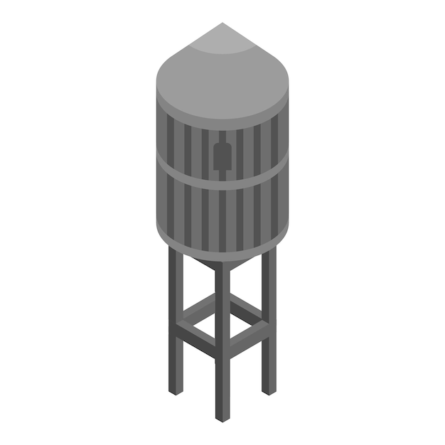 Vector icono de torre de planta de refinería isométrico de icono de vector de torre de planta de refinería para diseño web aislado sobre fondo blanco