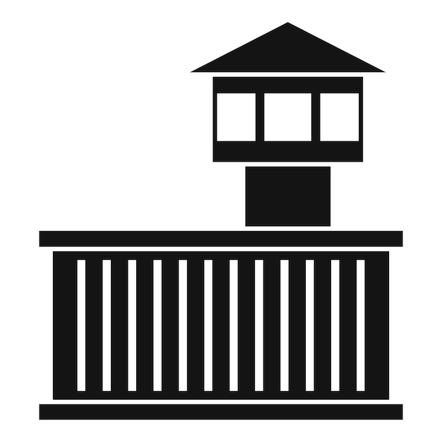 Icono de la torre de la prisión Ilustración sencilla del ícono vectorial de la Torre de la prisión para la web