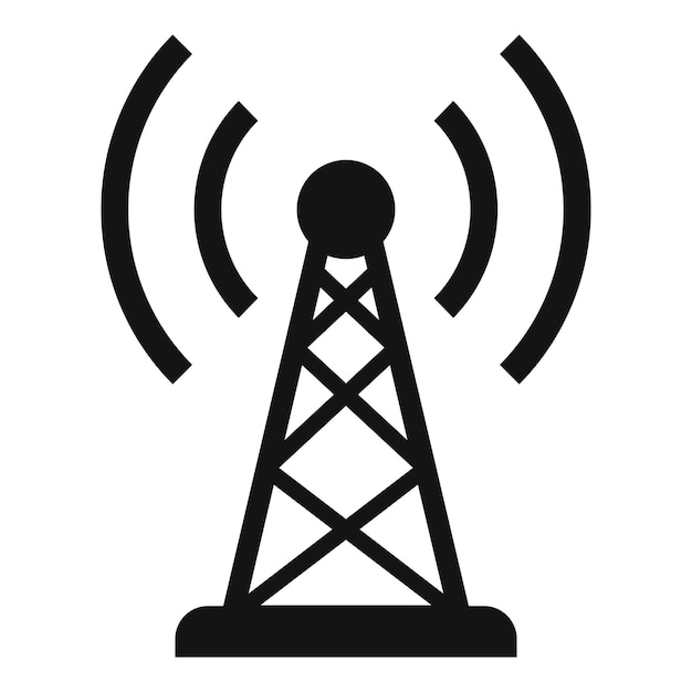 Icono de torre de radio Ilustración simple del icono de vector de torre de radio para diseño web aislado sobre fondo blanco