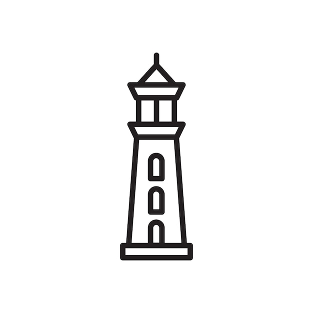 Icono de la torre del reflector Colección de arte de líneas delgadas