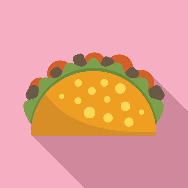 Icono de tortilla vector plano comida de México Tacos de carne