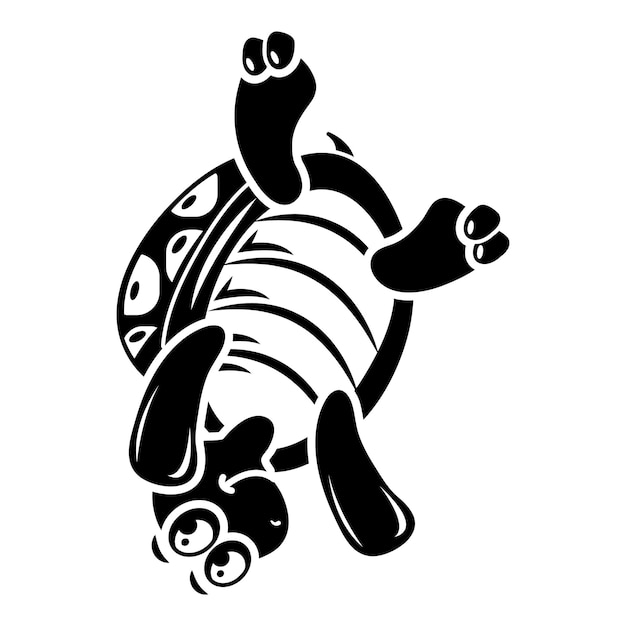 Icono de tortuga en la cabeza ilustración simple del icono de vector de tortuga en la cabeza para web