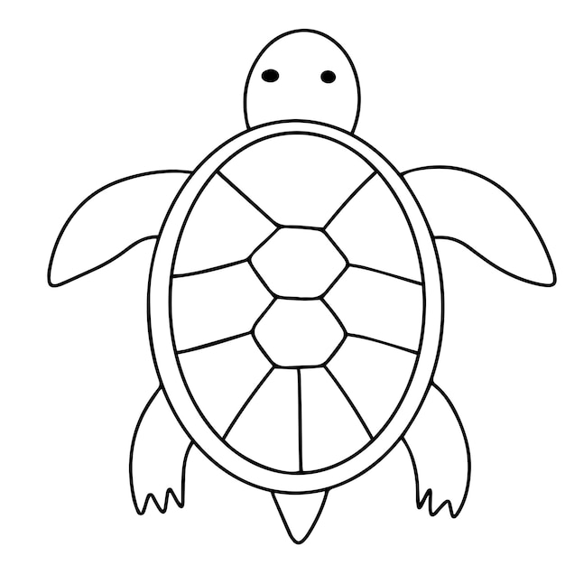 Icono de tortuga dibujado a mano Clipart de la familia del contorno Arte vectorial dibujada a mano