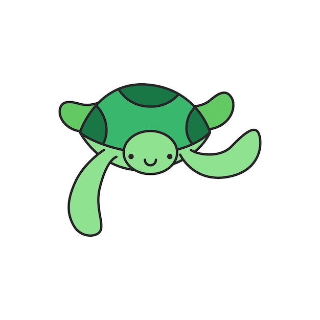 Icono de tortuga linda Ilustración de dibujos animados de icono vectorial de tortuja linda para diseño web