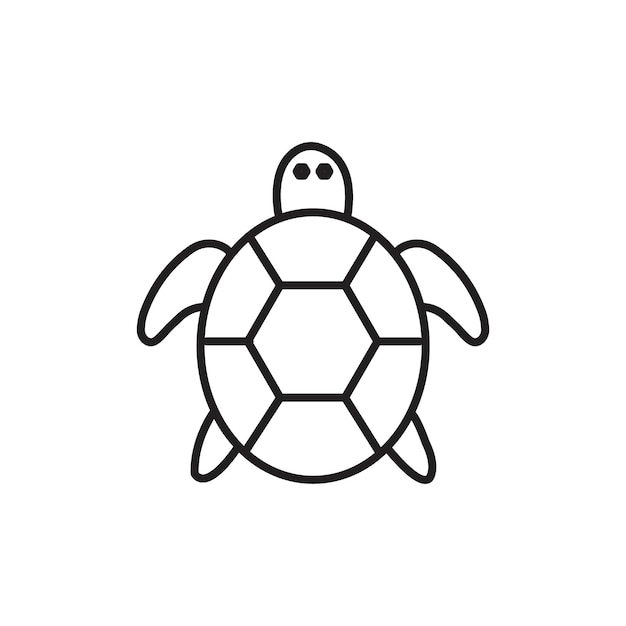 Ícono de tortuga Símbolo plano de línea delgada simple