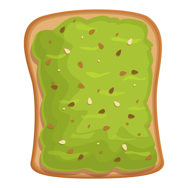 Icono de tostada de aguacate vector de dibujos animados pan comida harina de trigo
