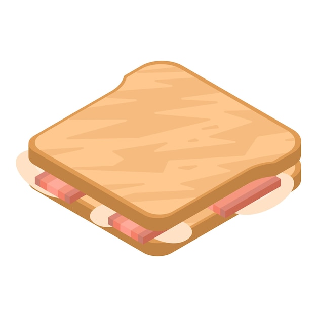 Icono de tostada sándwich Isométrico de icono de vector de tostada sándwich para diseño web aislado sobre fondo blanco